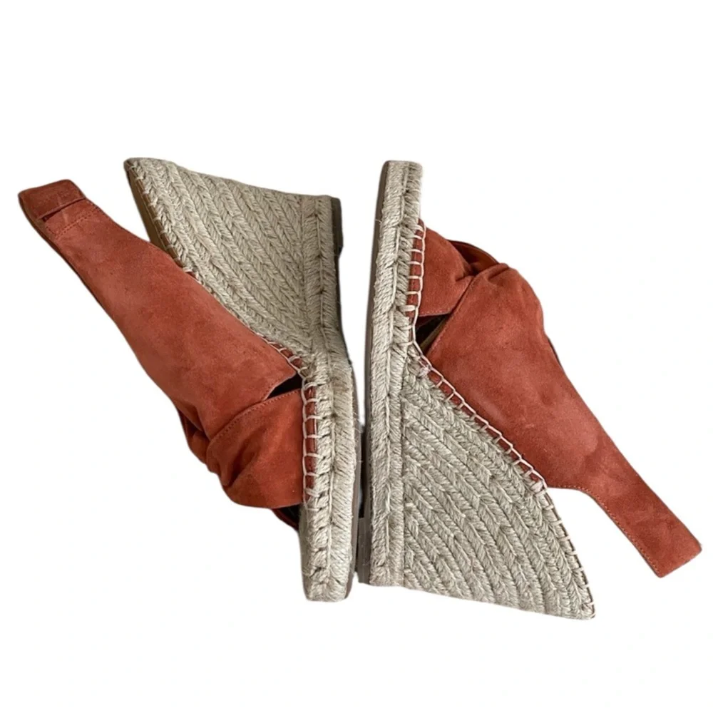JOIE Kaili Suede Jute Wedge Espadrilles Sandals - Rust Size 6 — FALL VIBES!!!
